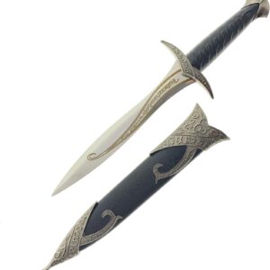 LKOQO 11″ Fantasy Medieval Elvish Dagger. For Collection, Gift or Cosplay Renaissance Characters A Fair,Stainless Steel (Black)