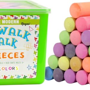 Kid Made Modern Non Toxic Sidewalk Chalk Bucket (24 Count) – Washable Colored Chalk Bulk Set for Kids and Toddlers Outdoor Games