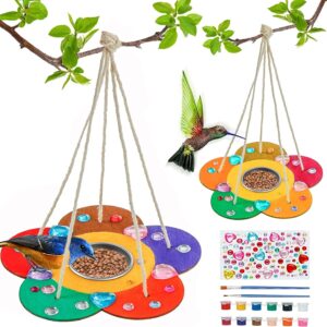 Gooidea Kids Arts and Crafts Bird Feeders for Outside, 2-Pack DIY Wooden Paint Kits Spring Outdoor Toys Holiday Crafts for Boys & Girls Age 3-5 4-8 8-12