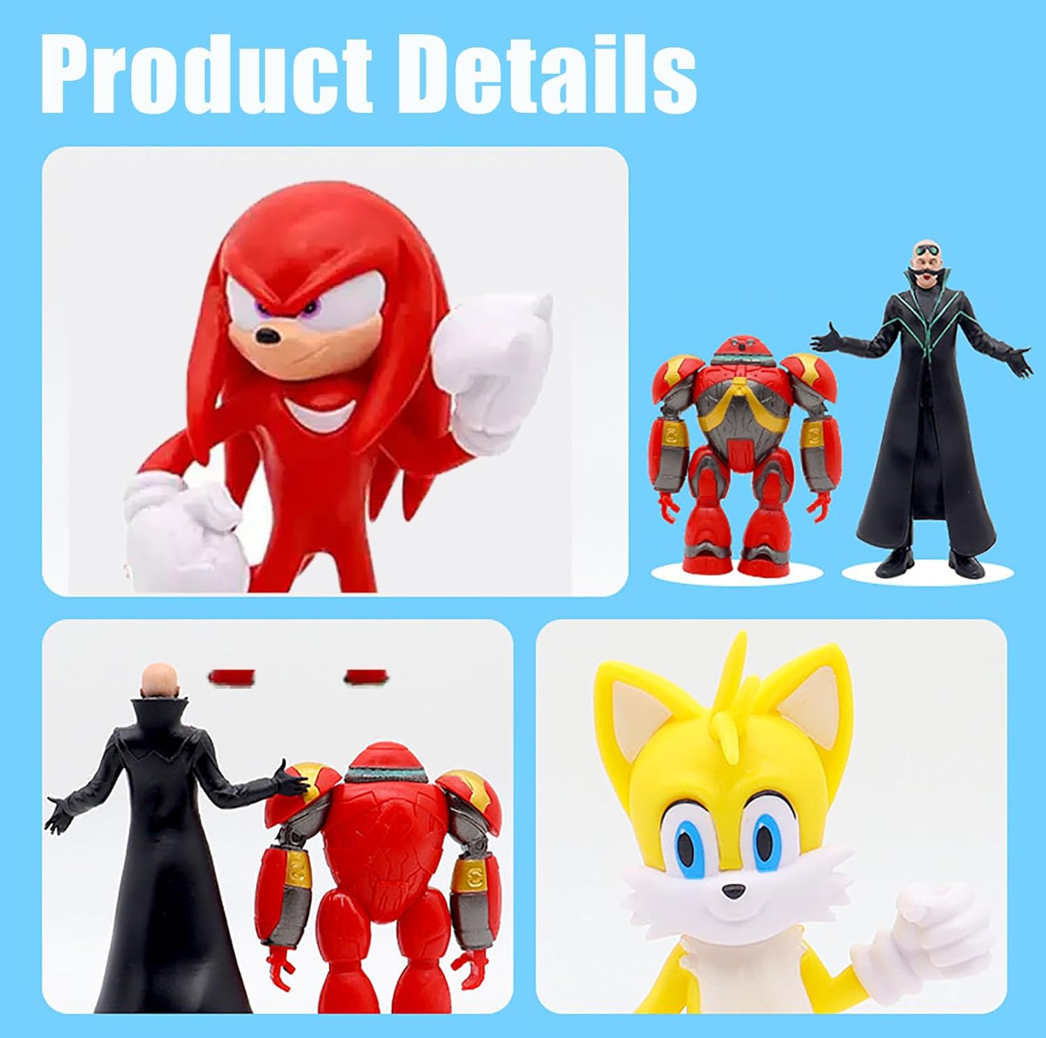Hedgehog Action Figure, 6.5in Hedgehog Style Statue Handcrafted Collectible for Display (8PCS) - Image 4