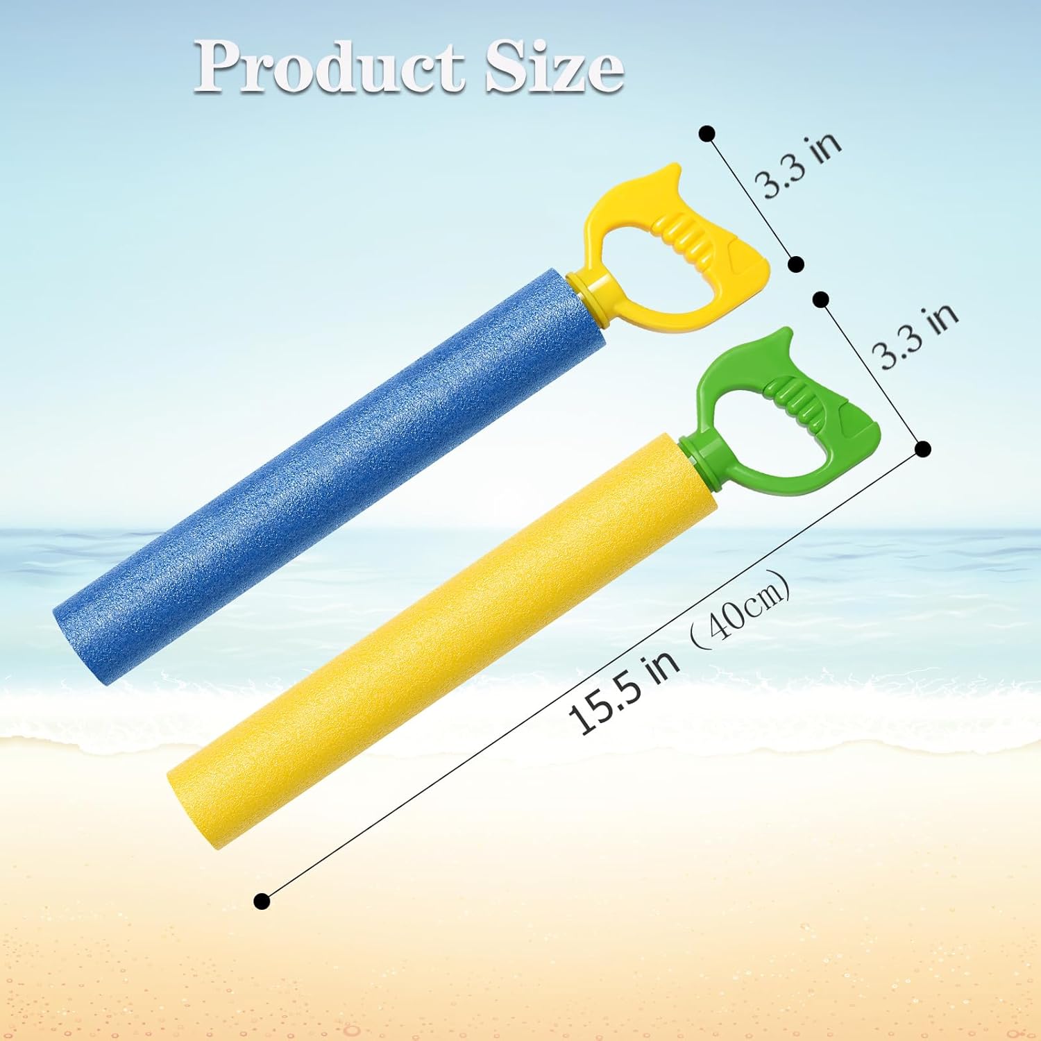 4-Pack Water Blaster Soaker Guns Set,15'' Water Guns with Plastic Handle Outdoor Swimming Pool Beach Summer Fun Party Games - Image 2
