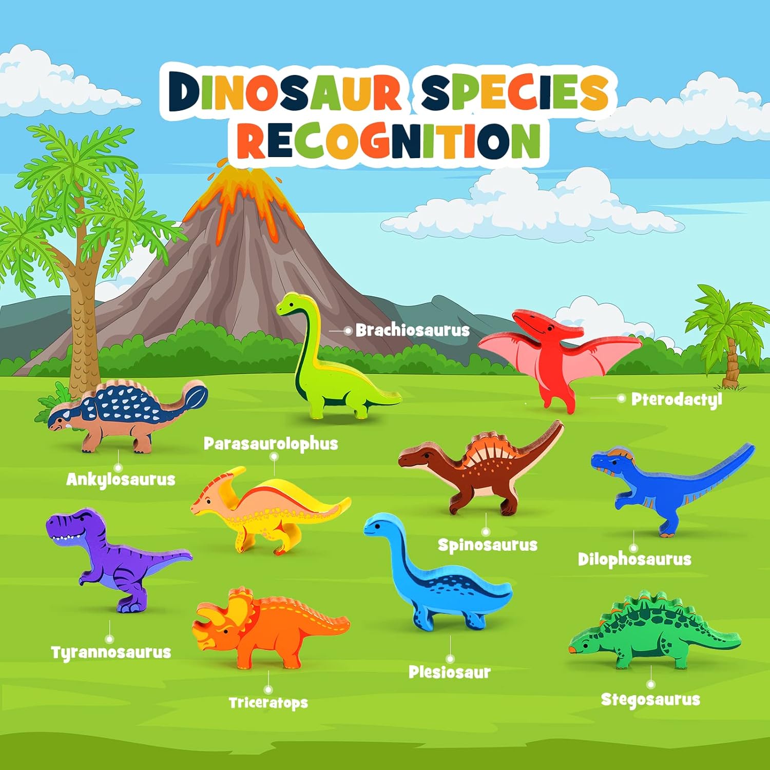 IPOURUP Dinosaur Toys for Kids 3-5: Wooden Stacking Montessori Toys for 3 4 5 6 7 8 Year Old Boys Girls Birthday Gifts for Kid Ages 4-8 Balance Competition Game for Family Stocking Stuffers - Image 3