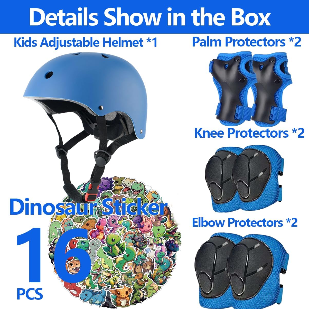 Kids Bike Helmet Set,CPSC Certified with Knee Elbow Wrist Pads Guards,Toddler Adjustable Black Helmet for Ages 2-3-5-8 Girls Child,Sports Protective Gear Set for Bicycle Skate Scooter - Image 2