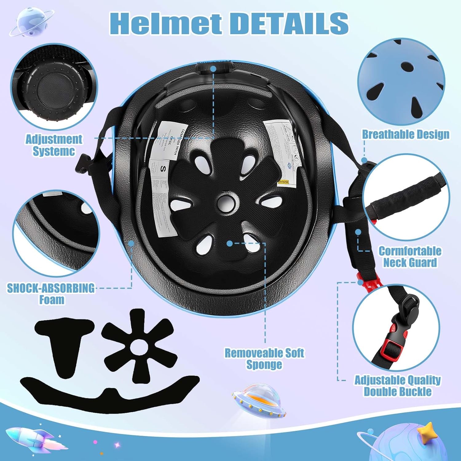 Kids Bike Helmet,Adjustableoddler Skateboard Helmets for 3-5-8-14 Years Kids Girls Boys Youth Bicycle Helmet for Scooter Balance Bike Rollerskating Skateboard - Image 4