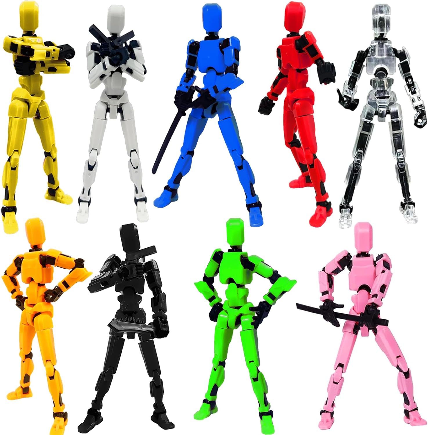 2026 New Titan 13 Action Figure Set,T-13 Robot Action Figure 3d Printed Multi-Jointed Movable,Robot 13 Action Figures,Decorations for Action Figures - Assembly Completed (Assembly Completed-9PCS)