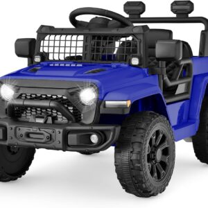 Best Choice Products 6V Kids Ride On Toy, Mini Truck, Electric Play Car w/Parent Remote Control, 4-Wheel Suspension, LED Lights, 2 Speeds, Functional Horn, 3.1MPH Max Speed - Blue