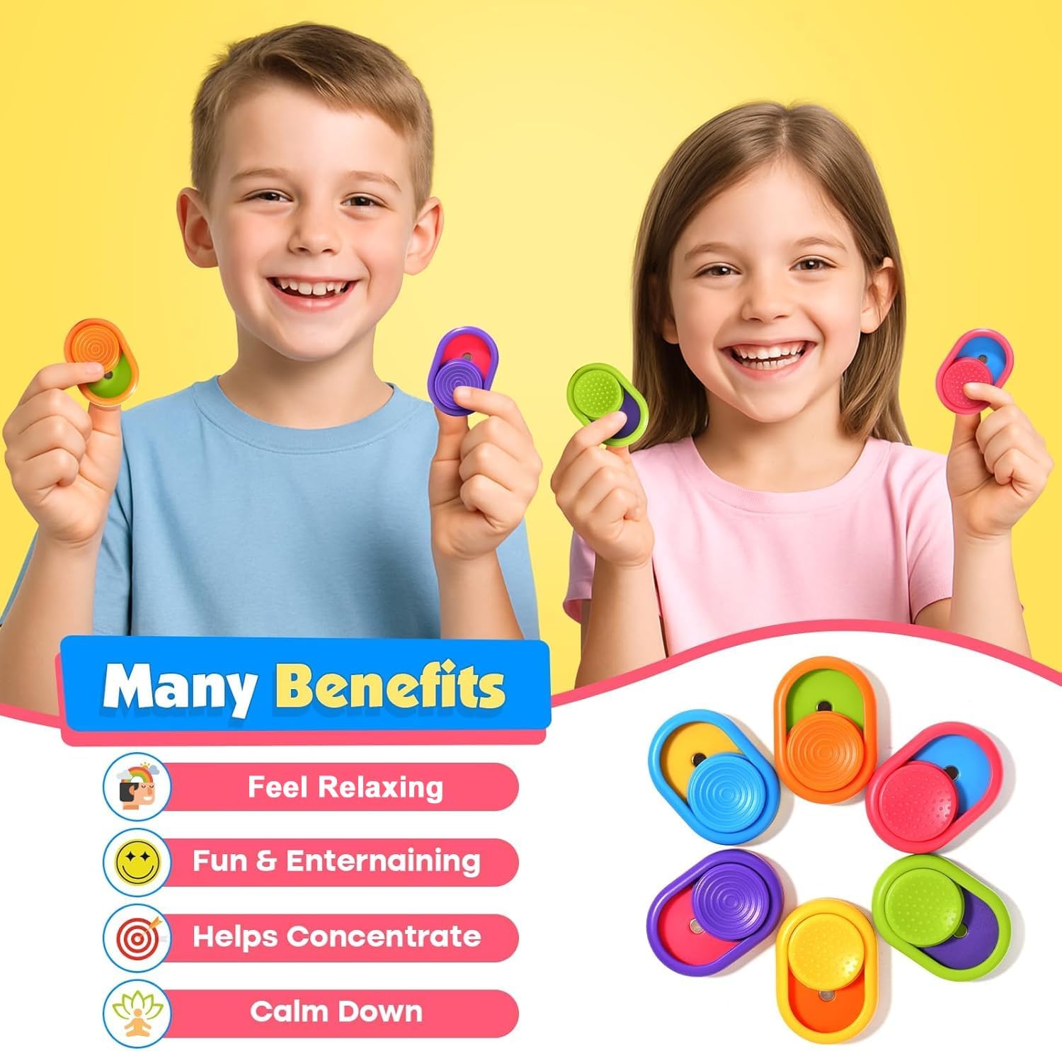 Sensory Fidget Magnetic Toys for Kids: Textured Fidget Sliders for Autism Claming - Stress Relief Item Fun Small Fidgets Toys for Adult Office Desk - Travel Essential Classroom Must Have - Image 3