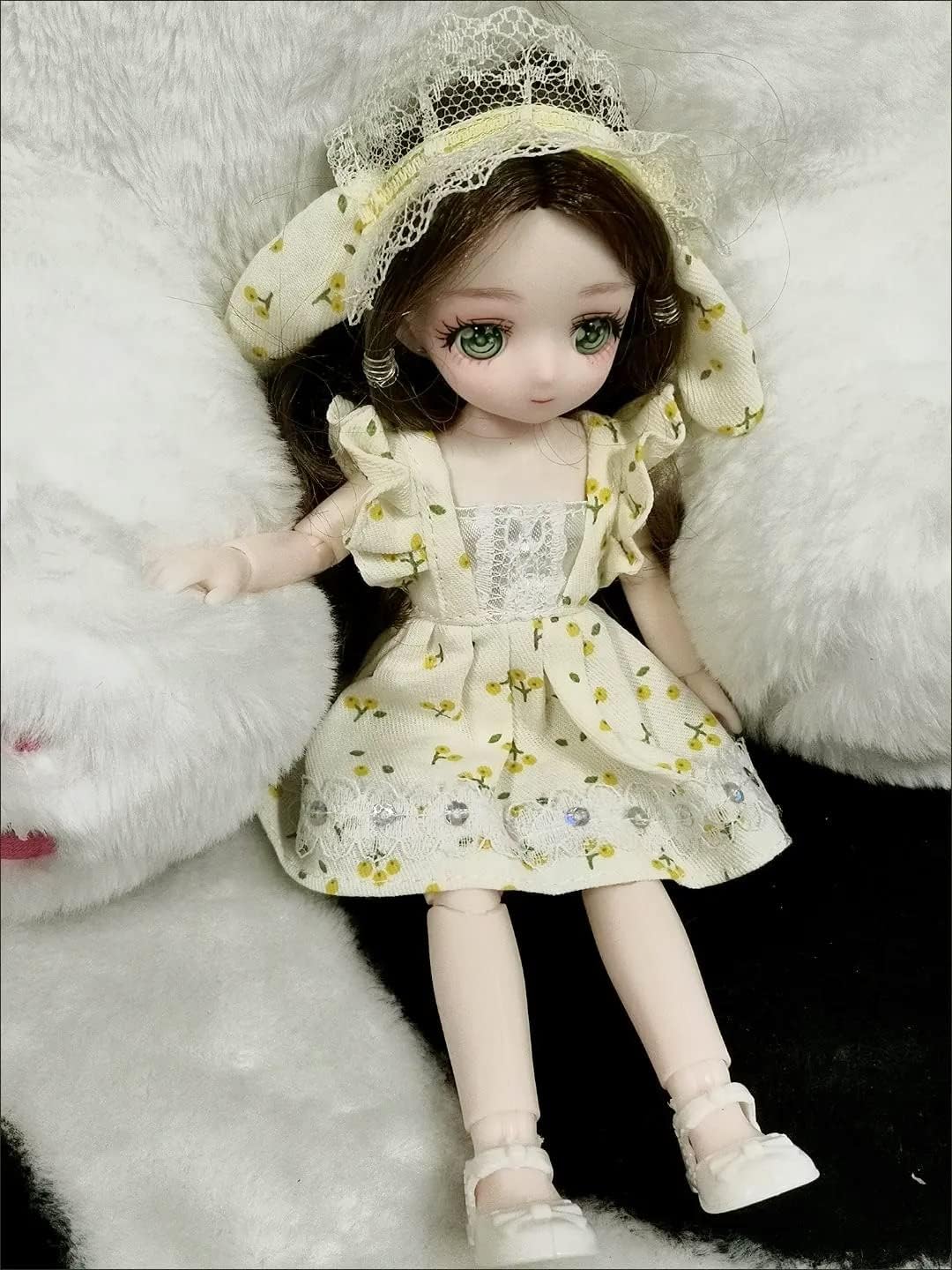 Anime BJD Doll 1/7 SD Dolls 9 Inch 18 Ball Jointed Doll DIY Toys with Clothes Outfit Shoes Non-Adjustable Hair Makeup,Best Gift for Girls Kids Children -Rita - Image 4