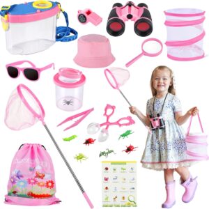 GIFTINBOX Bug Catcher Kit for Kids – Outdoor Explorer Toys Set for Kid – Bug Catching Kits with Binoculars Nature Adventure Toy for Girls Boys – Toddler Exploration Gifts for Girl 3-12 Years Old