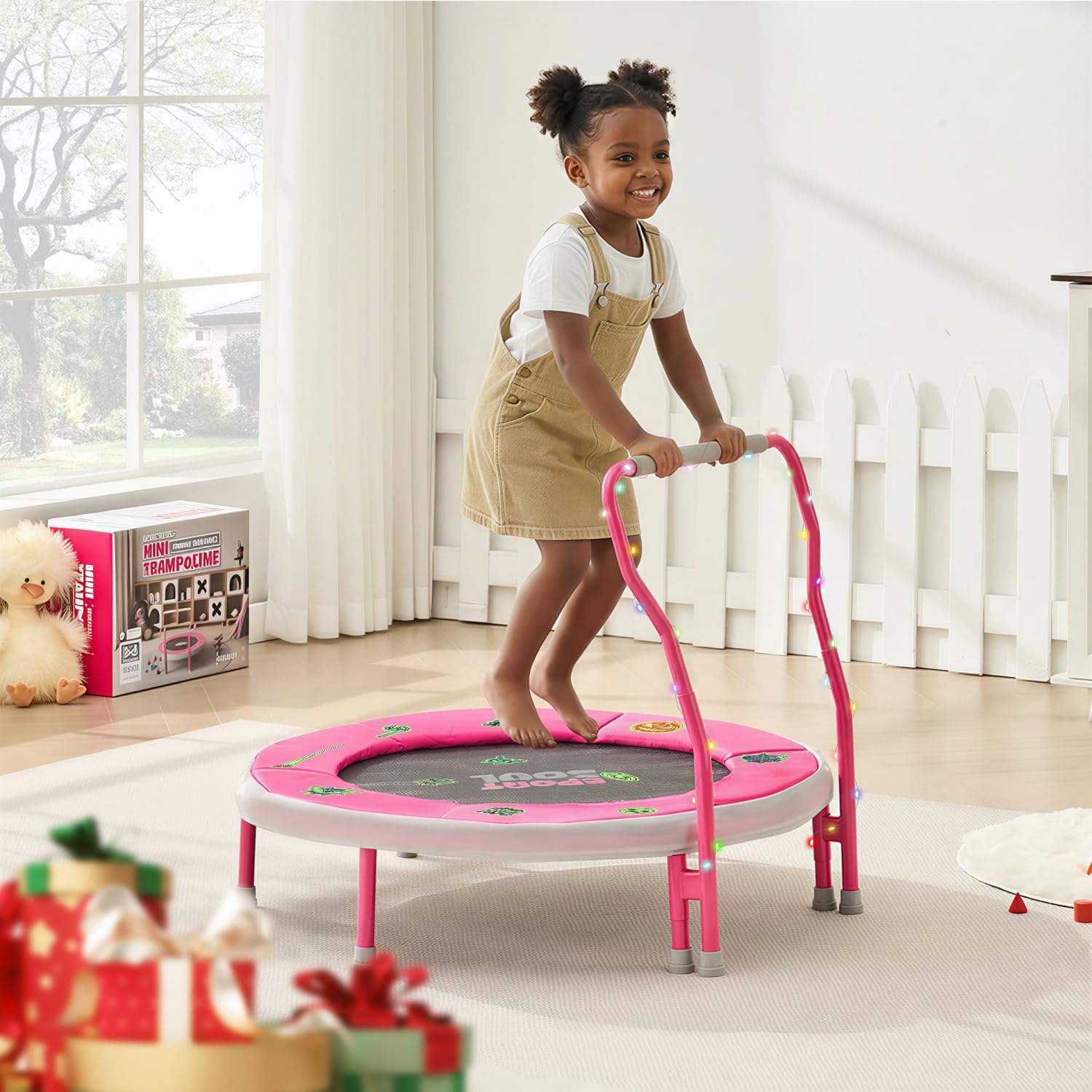 SPORTSOUL Mini Trampoline for Kids 3-6 with Super Safe Foam Handle Bar, 3ft Toddler Trampoline Indoor with No-Gap Cover for Indoor and Outdoor - Image 4