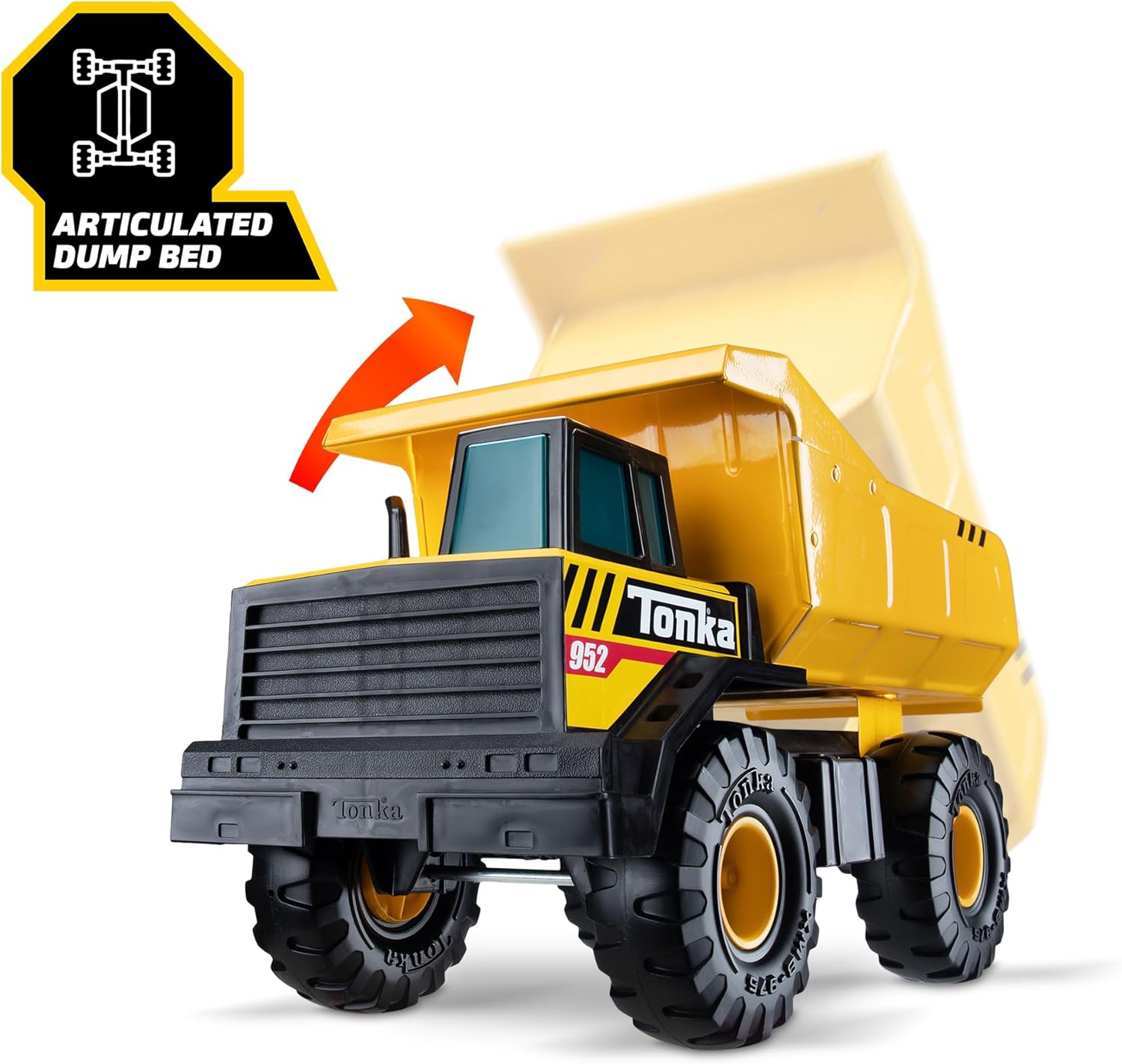 Tonka Steel Classics Mighty Dump Truck - Made with Steel & Sturdy Plastic, Yellow Toy Construction Truck, Boys and Girls, Kids, Toddlers, Ages 3+ - Image 5
