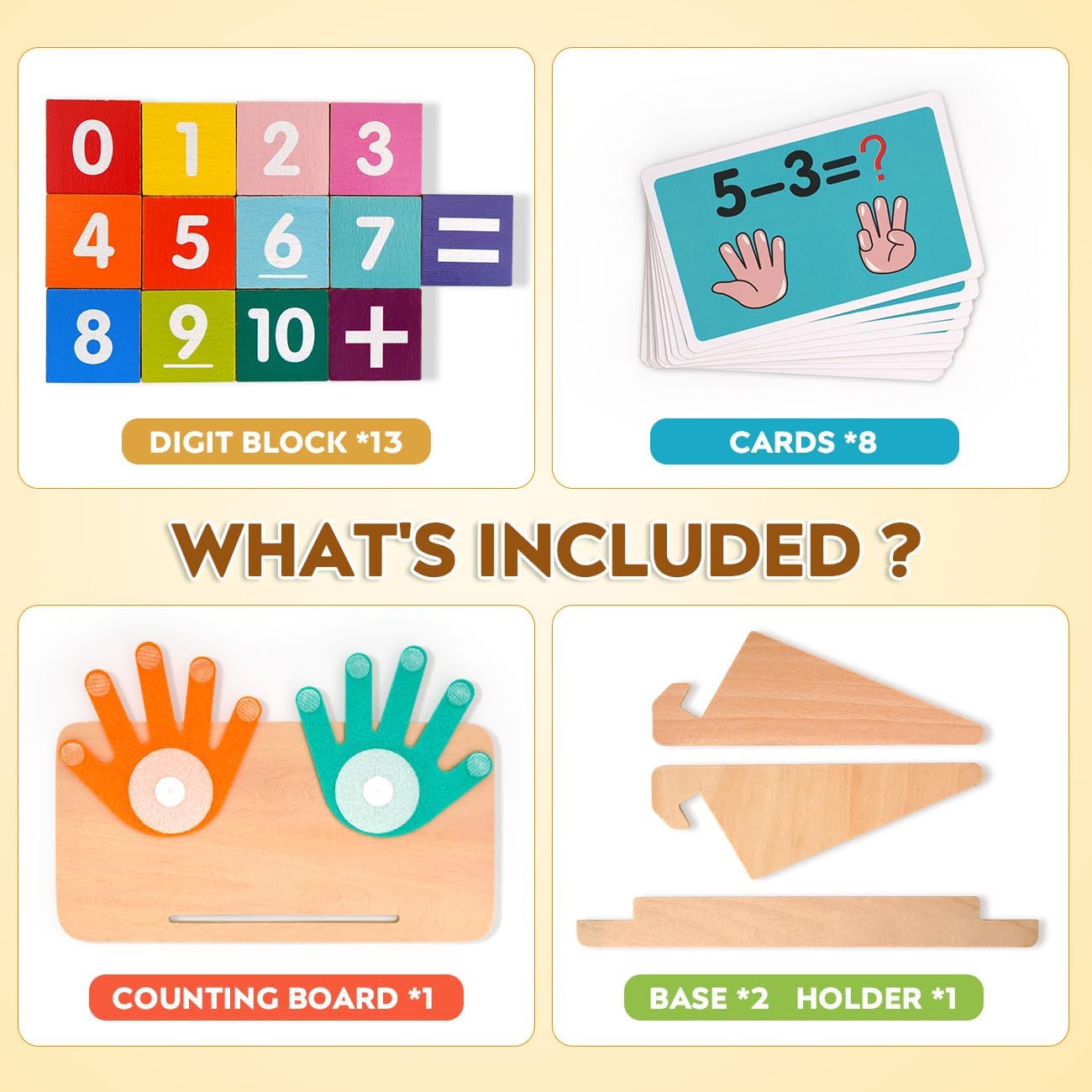 MOTREE Preschool Learning Toys for Toddlers 2-4, Educational Math Manipulatives Number Counting Blocks for Kids, Montessori Toys for 3-5 Year Old Boys Girls Birthday Gifts - Image 6