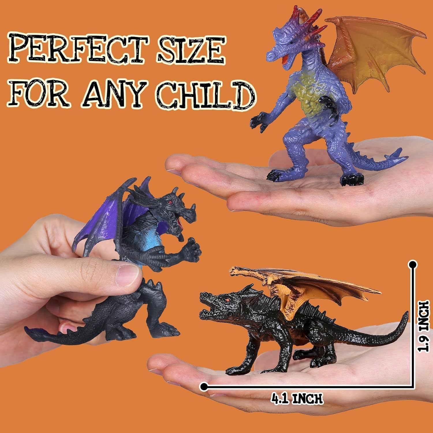 KarberDark 12 Pcs Dragon Toy Set with Gift Box, 4 Inch Realistic Mini Dragon Figures for Kids 3-5, 5-7, Party Favors, Birthday Decorations, Cake Toppers, Collectible Figurines for Boys Girls - Image 3