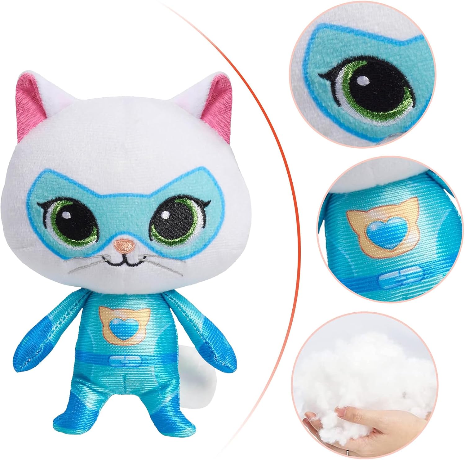 Super Cat Plush Toy – Set of 4 Soft Stuffed Animals – Sparks, Buddy, Ginny, Bitsy – Adorable Kitties Gift Set for Children(8Inch) - Image 3