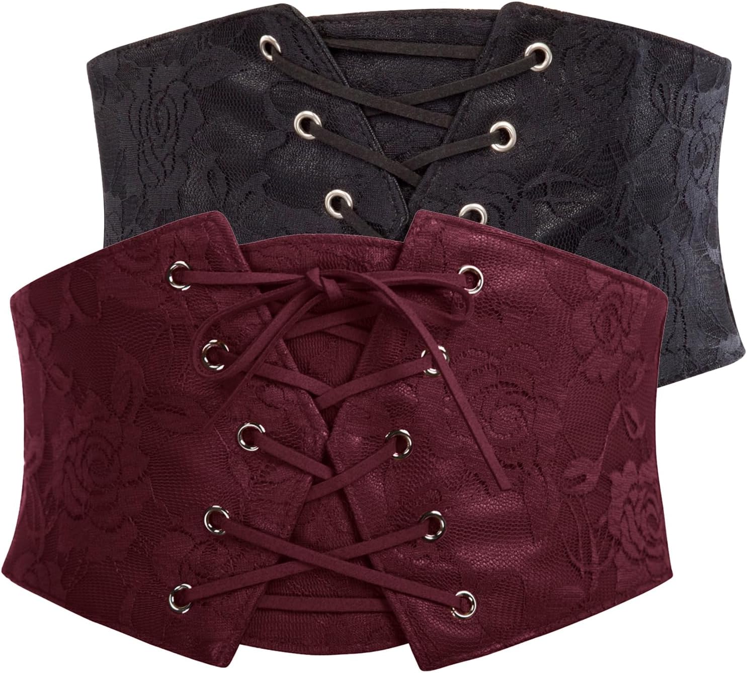 GRACE KARIN Women's Elastic Wide Waist Belt Renaissance Pirate Corset Cinch Belt Cosplay Costume with Press Button