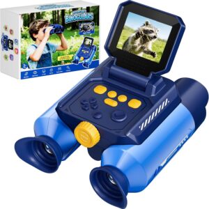 Binoculars for Kids with Night Vision – 48MP FHD Digital Camera Binoculars STEM Toy with 2.4″ IPS Screen, 10X Optical Zoom, Rechargeable for 4-12 Years Old Boys & Girls, Outdoor Camping Birthday Gifts