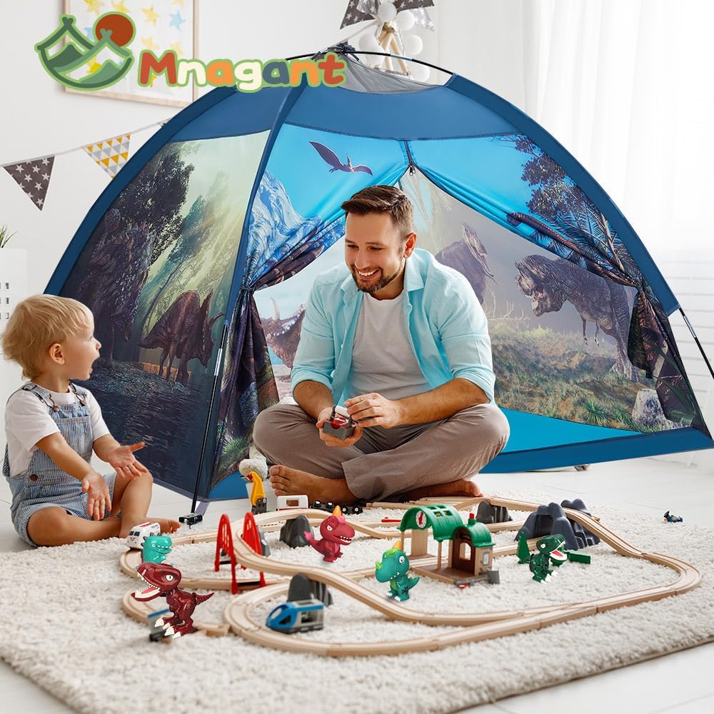 Mnagant Dinosaur Kids Play Tent-61”x61”x45”Realistic Dinosaur Kids Tent Indoor & Outdoor, Pop Up Play House for Kid, Boys & Girls Age 3-12 - Image 4