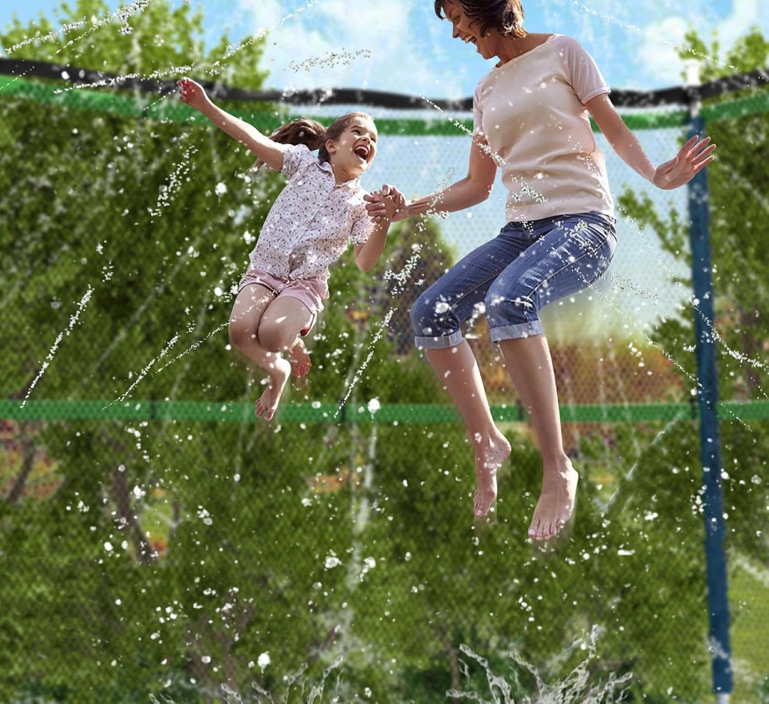 Jasonwell Trampoline Sprinkler Kids Outdside: Trampoline Accessories Waterpark Tropical Party Summer Outdoor Fun Water Games Toys Sprinklers Backyard Water Park Activity Toy for Kids Boys Girls (39FT) - Image 8