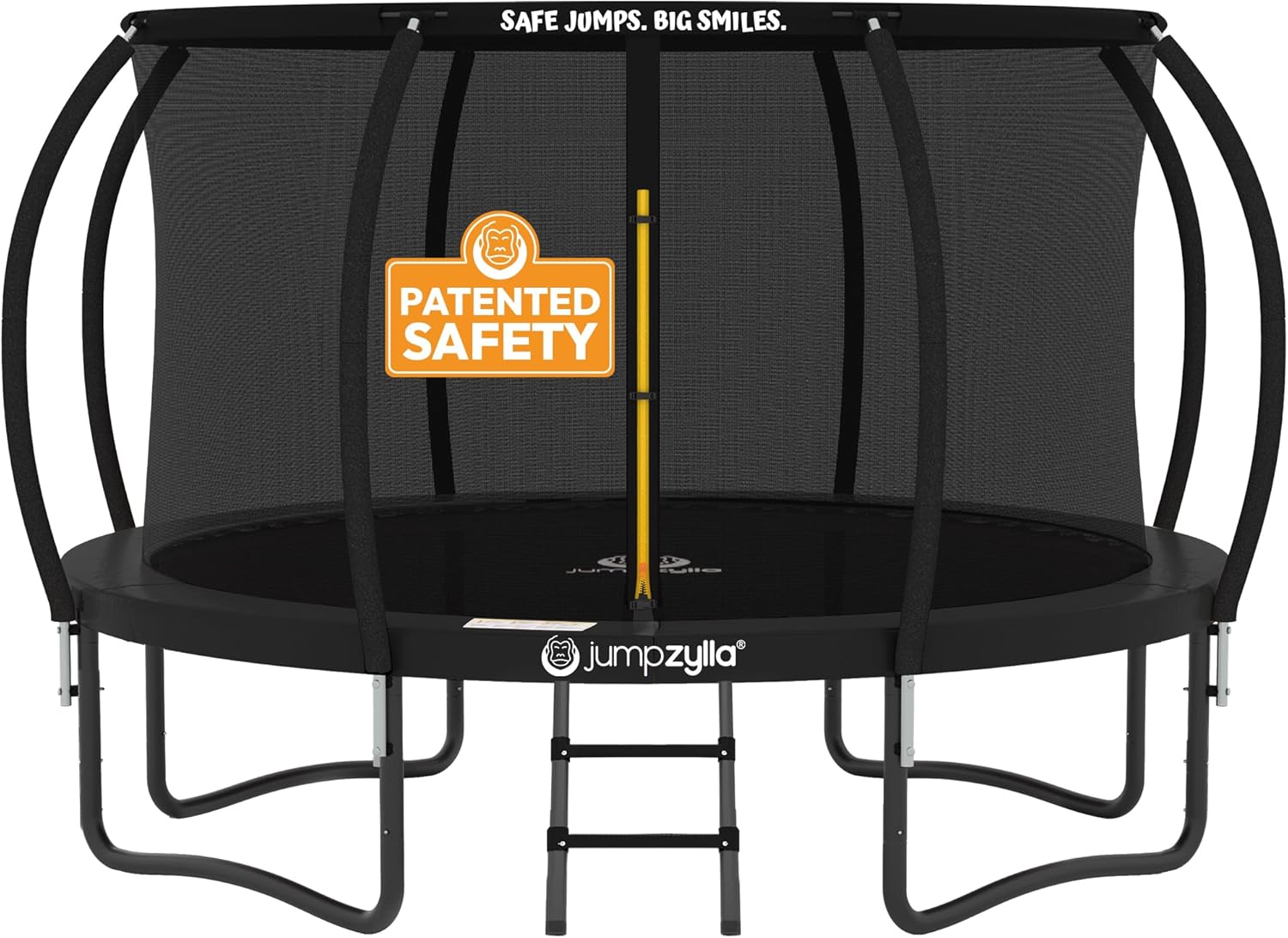 JUMPZYLLA Trampoline Outdoor 8FT 10FT 12FT 14FT 15FT 16FT with Enclosure, Non-Slip Ladder & Anti-Rust Coated Frame, ASTM Approved Recreational Backyard Large Trampoline with Net for Kids & Adults