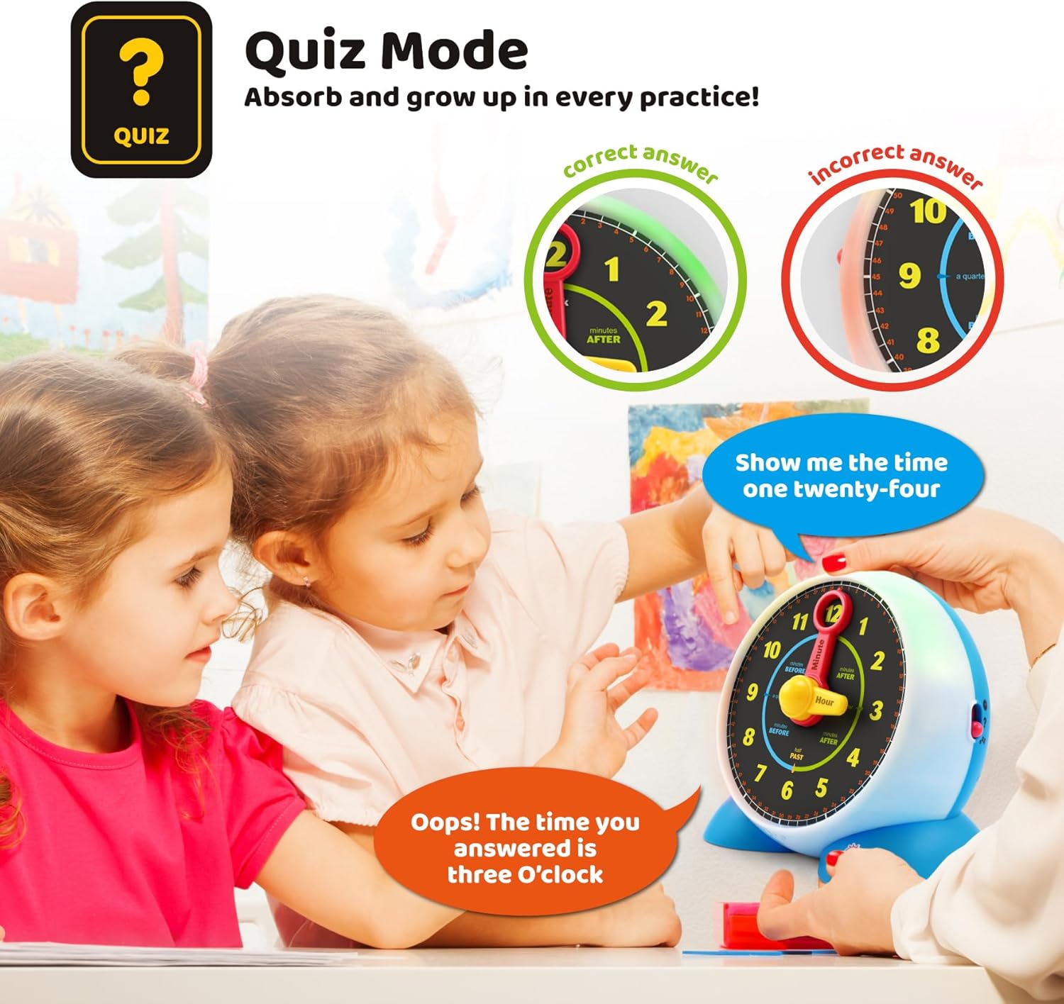 BEST LEARNING Talking Learning Clock for Kids - Telling Time Teaching Clock with Movable Hands, Quiz & Music Sleep Mode - Toddler Preschool Toy Ages 3 4 5 6 Boy Girl Birthday Gift - Image 6