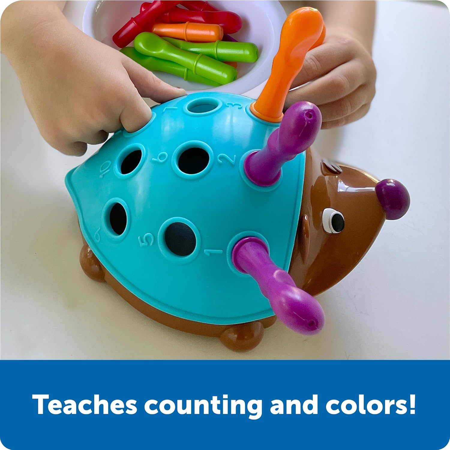 Learning Resources Spike The Fine Motor Hedgehog - Toddler Montessori Toys, Stacking Shape, Gifts For Boys And Girls, Sorting And Matching Skill Activities, Educational Games, Kindergarten - Image 3