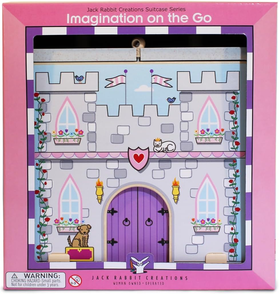 Jack Rabbit Creations Princess Suitcase Playset - 18 Pc Wooden Fantasy Set - Ages 18-36 Months - Image 2
