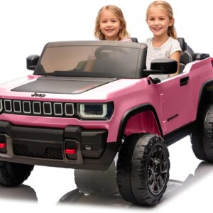 Garvee 24v Licensed Kids Ride on Car, 2 Seater Electric Truck for Big Kids with Parent Remote Control, 3 Speeds, Bluetooth Music, LED Lights for Ages 3-8