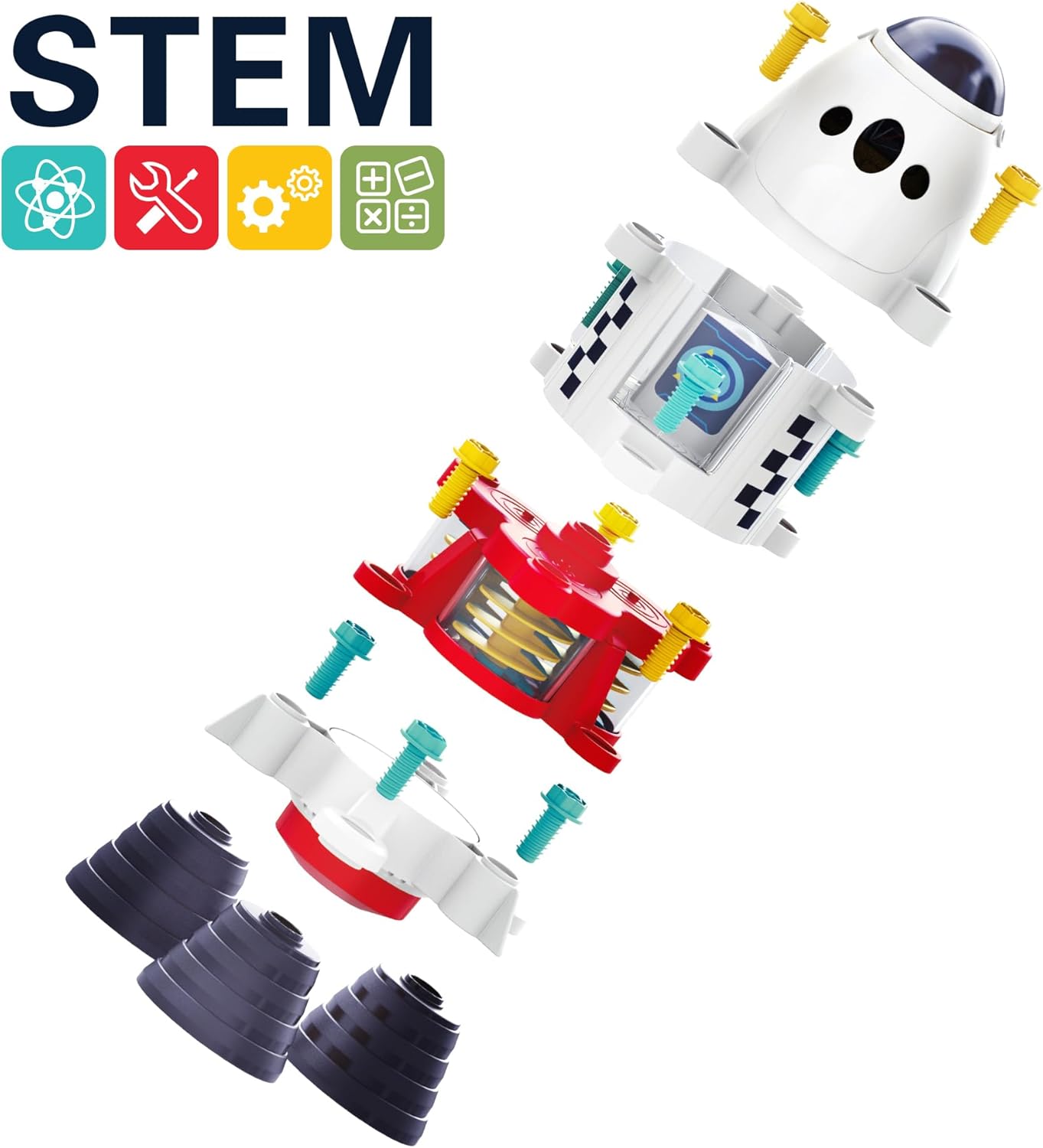 iPlay, iLearn Rocket Outer Space Toys, Kids Spaceship Playset with Space Shuttle, Electric Drill, 2 Astronauts, Educational STEM Take Apart Adventure Gift for 3 4 5 6 7 8 Year Old Boy Girl - Image 5