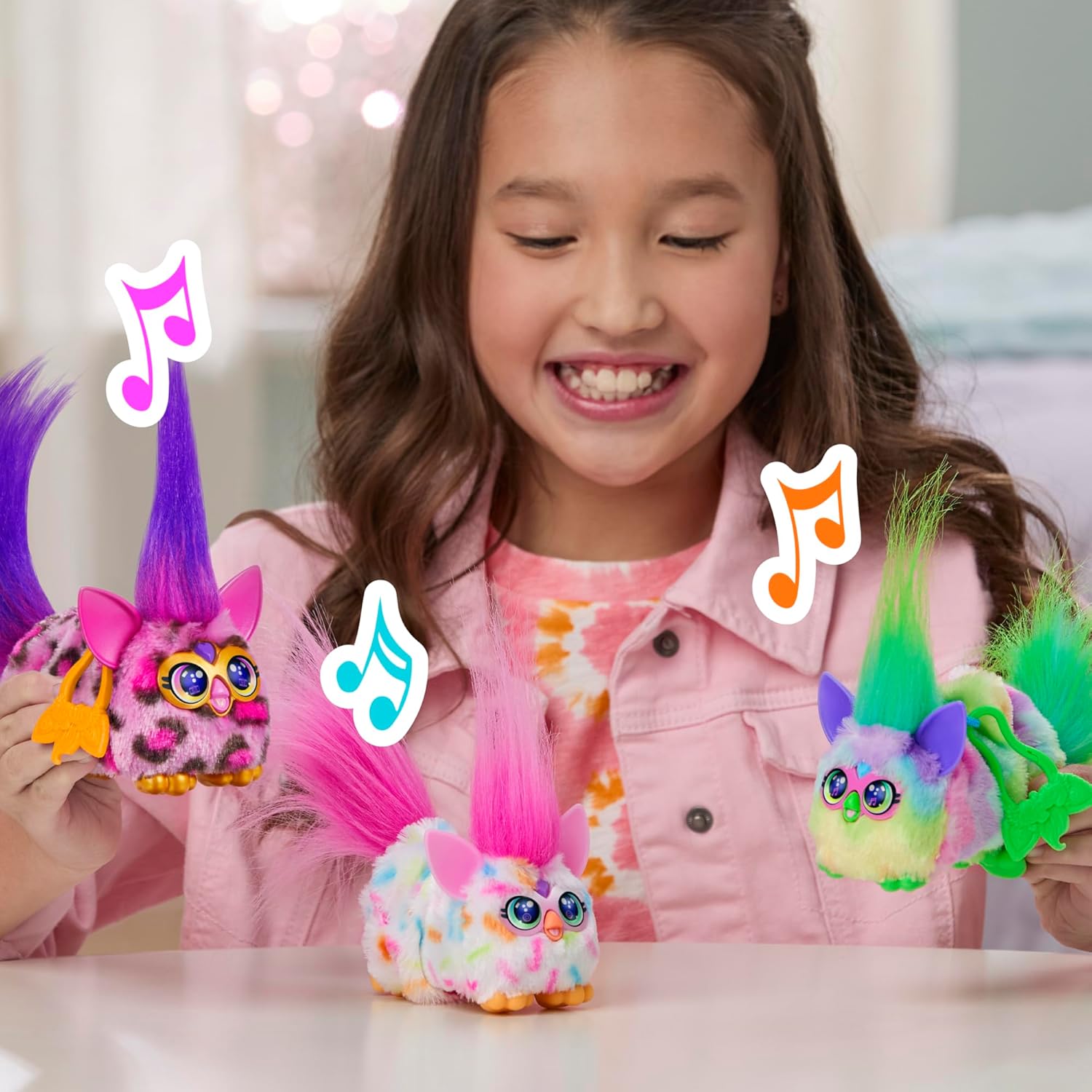 FURBY DJ Furblets Berry-Cup-Cake Mini Electronic Plush Toy with Funny Stretchable Sound Effects & Music, Speaks Furbish, White & Pink - Image 4