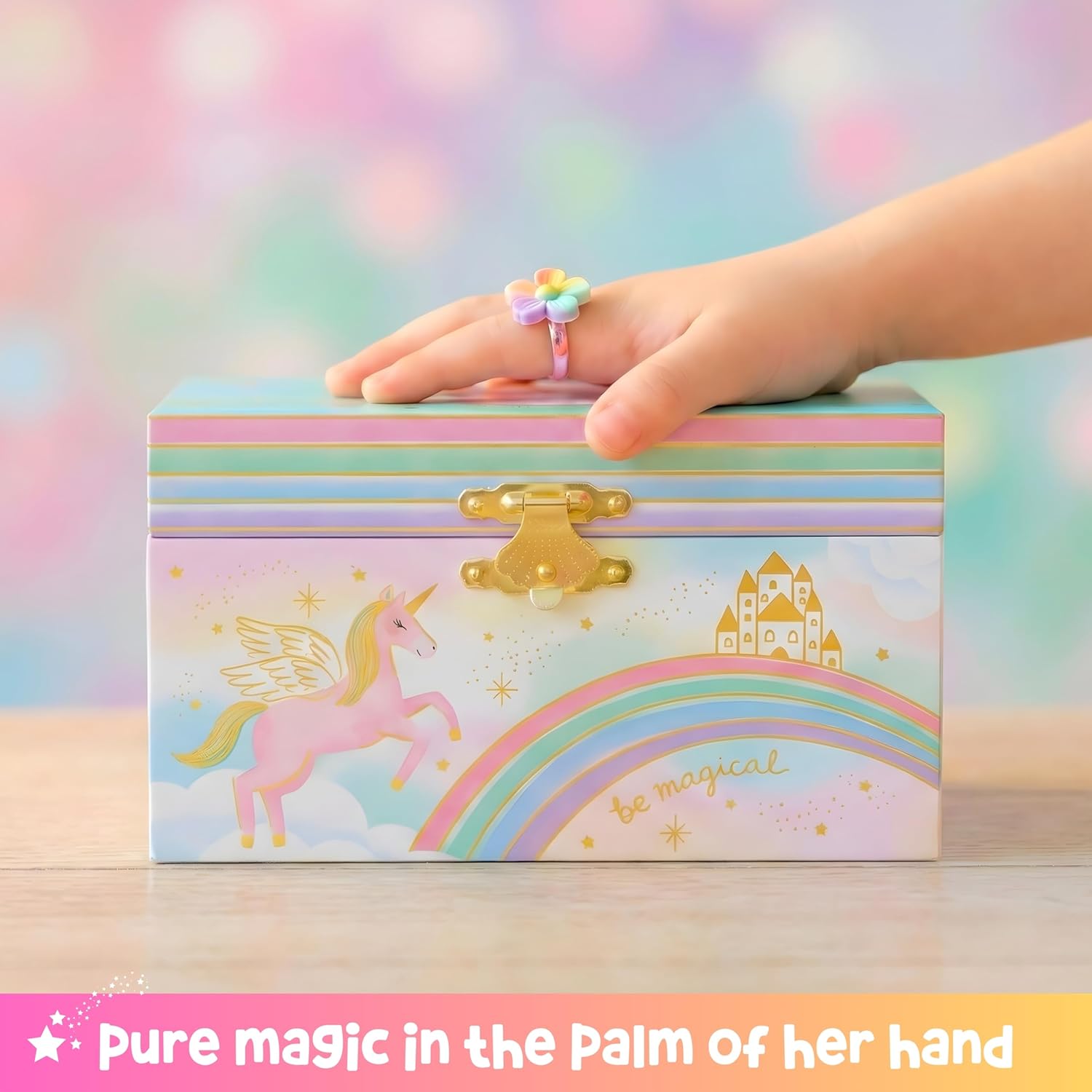 Giggle & Honey® Musical Unicorn Jewelry Box for Girls | Music Boxes for Little Girls | Toddler Jewelry Box for 4 Year Old Kids | Toys for Toddlers | Birthday Gifts for Kids 5, 6, 7, 8, 9 Years - Image 4