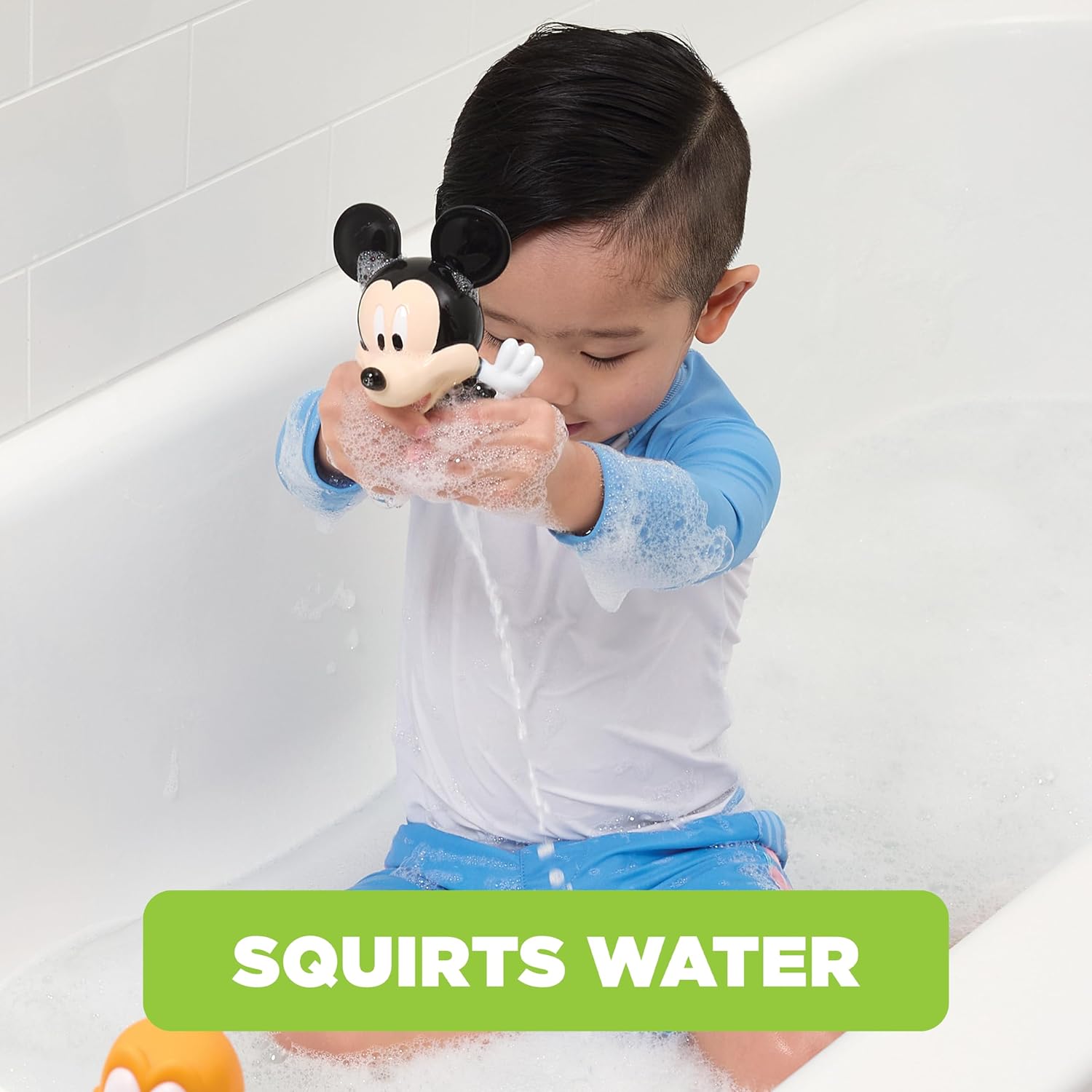 Mickey & Friends 6 Piece Bath Squirter Bucket Set. Bath Toys for Baby and Toddlers, Includes Organizer Bucket with Drainage to Store Your Bath time Water Toys. - Image 5