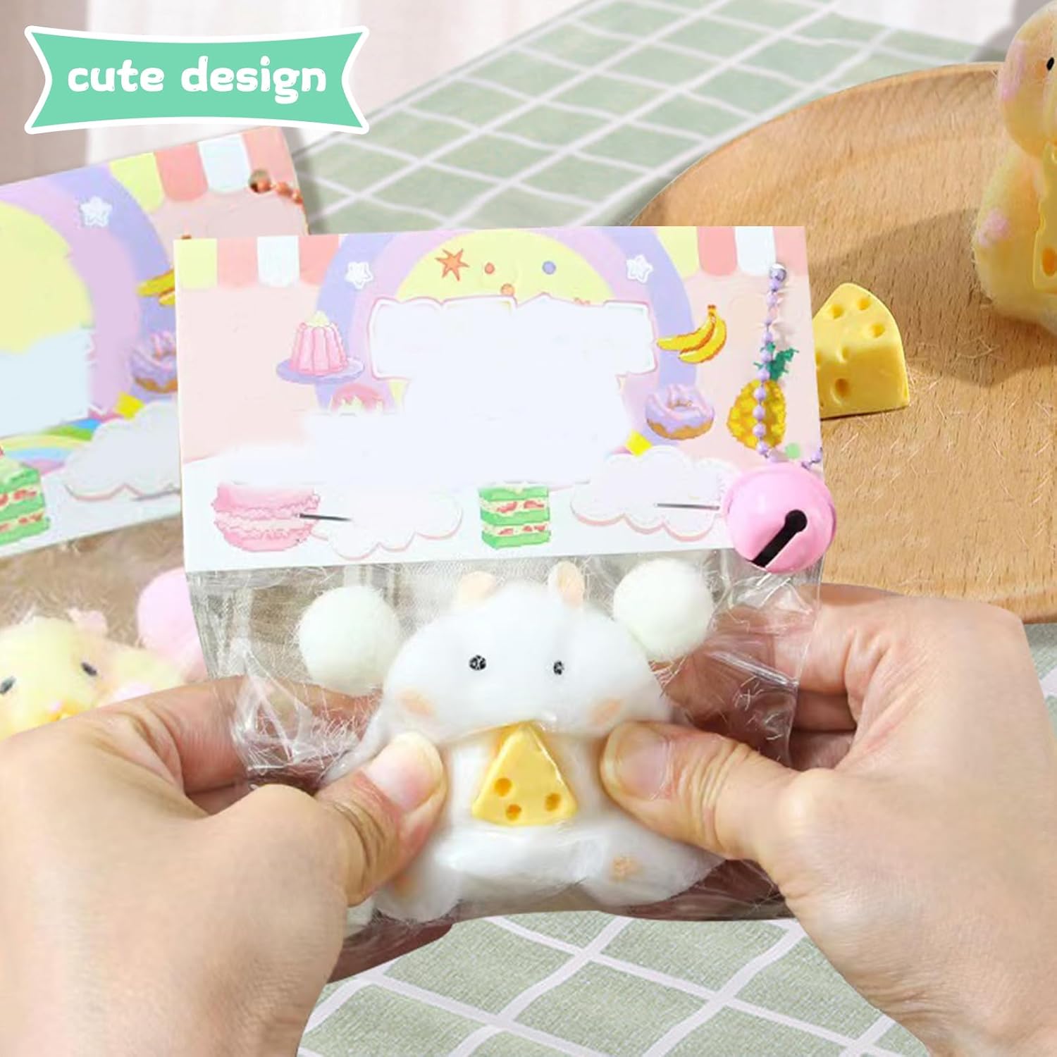 2pcs Squishy Hamster Squeeze Toys,3inch Big Cute Soft Hamster Squishy Toys,Stress Relief Squishies for Kids Party Favors, Pinch Family, Fidget Toys Suitable Adults Kids Big - Image 5