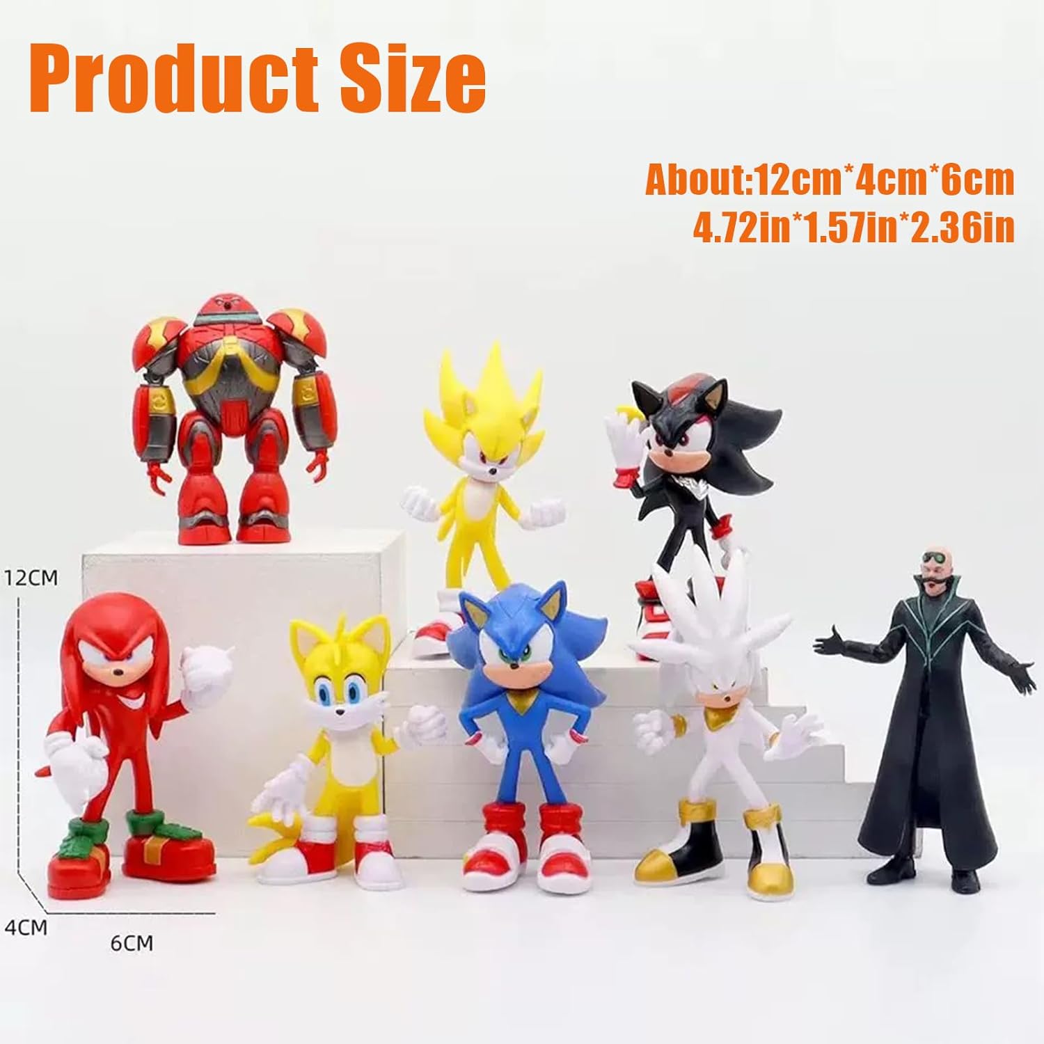 Hedgehog Action Figure, 6.5in Hedgehog Style Statue Handcrafted Collectible for Display (8PCS) - Image 2