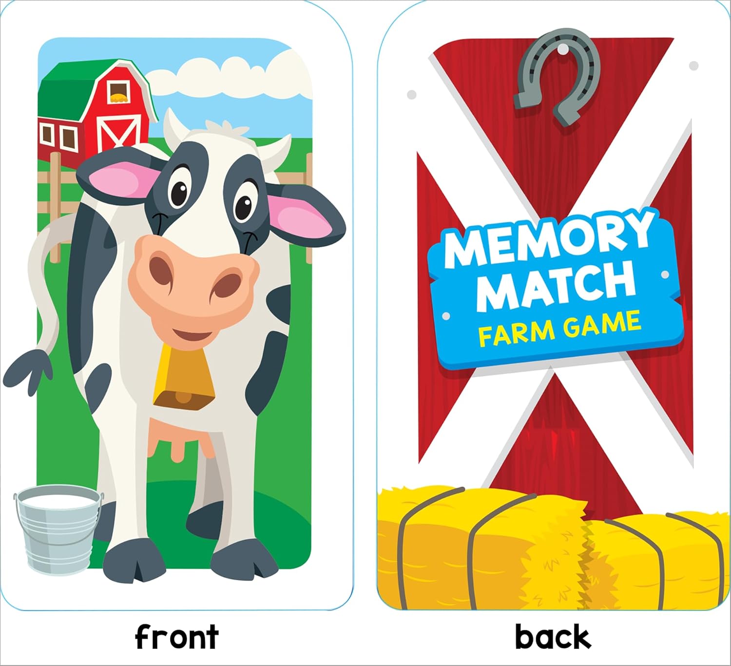 School Zone Memory Match Farm Card Game: 56 Game Cards, Preschool, Kindergarten, Animals, Early Reading, Counting, Matching, Vocabulary, Ages 3+ - Image 9