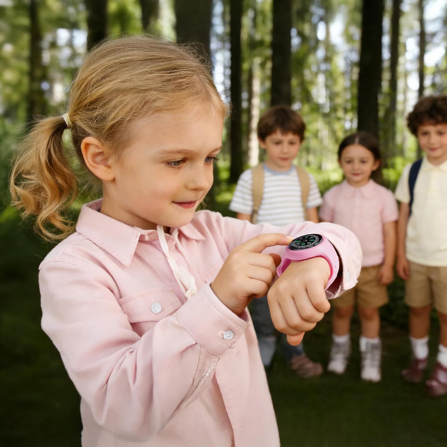 ROBOTIME Bug Catcher Kit for Kids, 12Pcs Explorer Kit, Outdoor Adventure Set with Kids Binoculars, Butterfly Net, Insect Box, Magnifying Glass and Compass Watch for Toddlers 3-12 (Pink) - Image 5