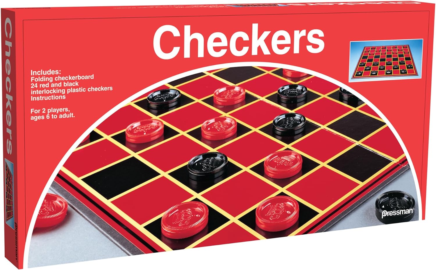 Pressman Checkers -- Classic Game With Folding Board and Interlocking Checkers, 2 Players - Image 3