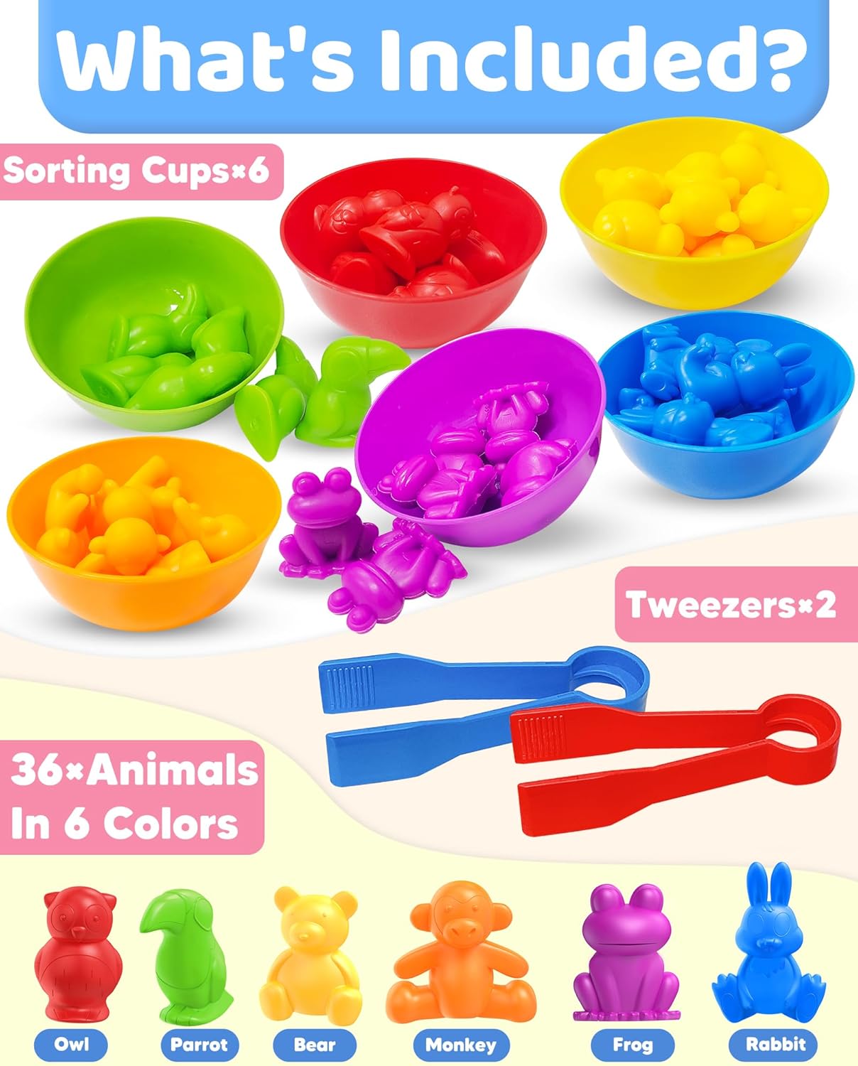 Oomloid Counting Animals Montessori Toys for 3 4 5 Years Old Boys Girls, Preschool Learning Activities Educational Sensory Toys Gifts for Kids Toddlers Ages 3-5, 4-8 - Image 2