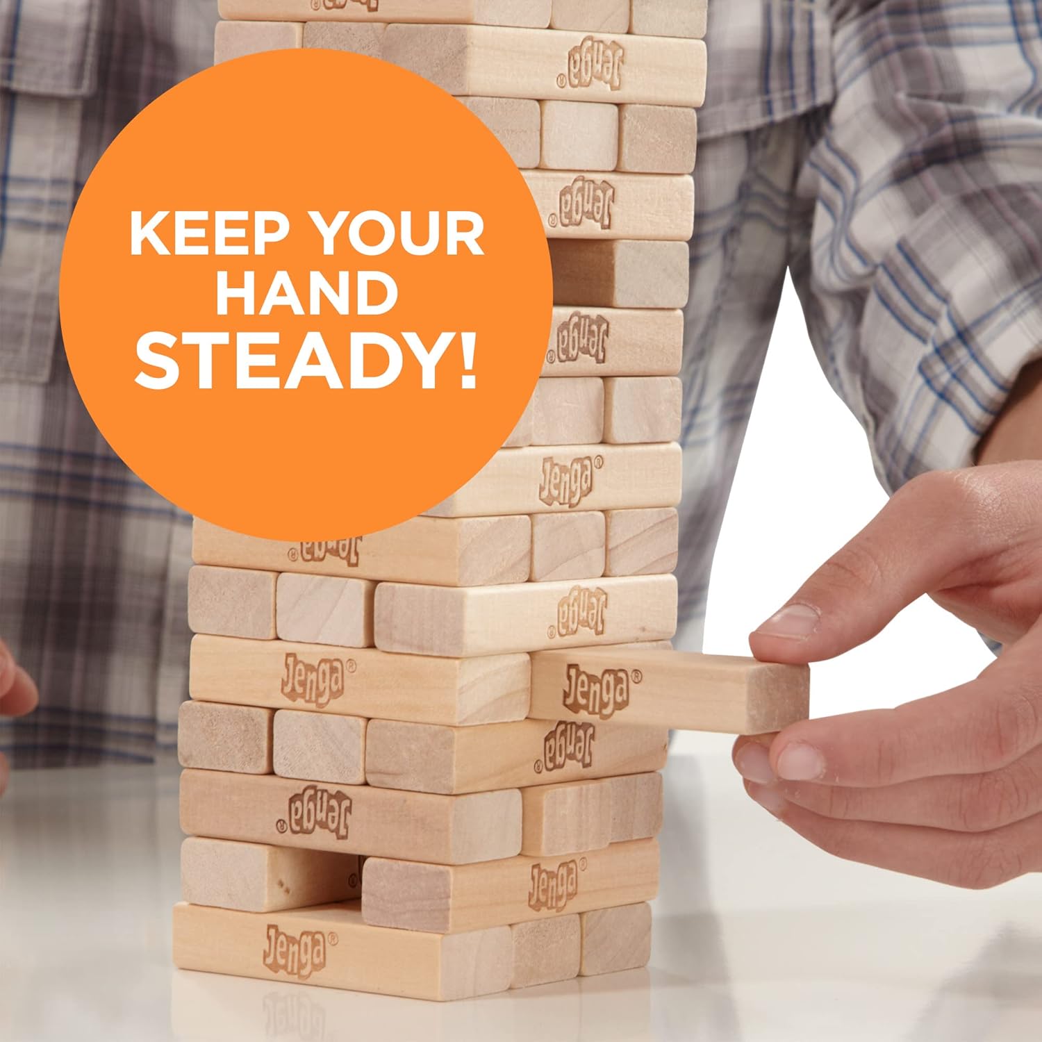 Hasbro Gaming Jenga Wooden Blocks Stacking Tumbling Tower Game | Party Games for Kids & Families | Stocking Stuffers | Ages 6+ (Amazon Exclusive) - Image 4