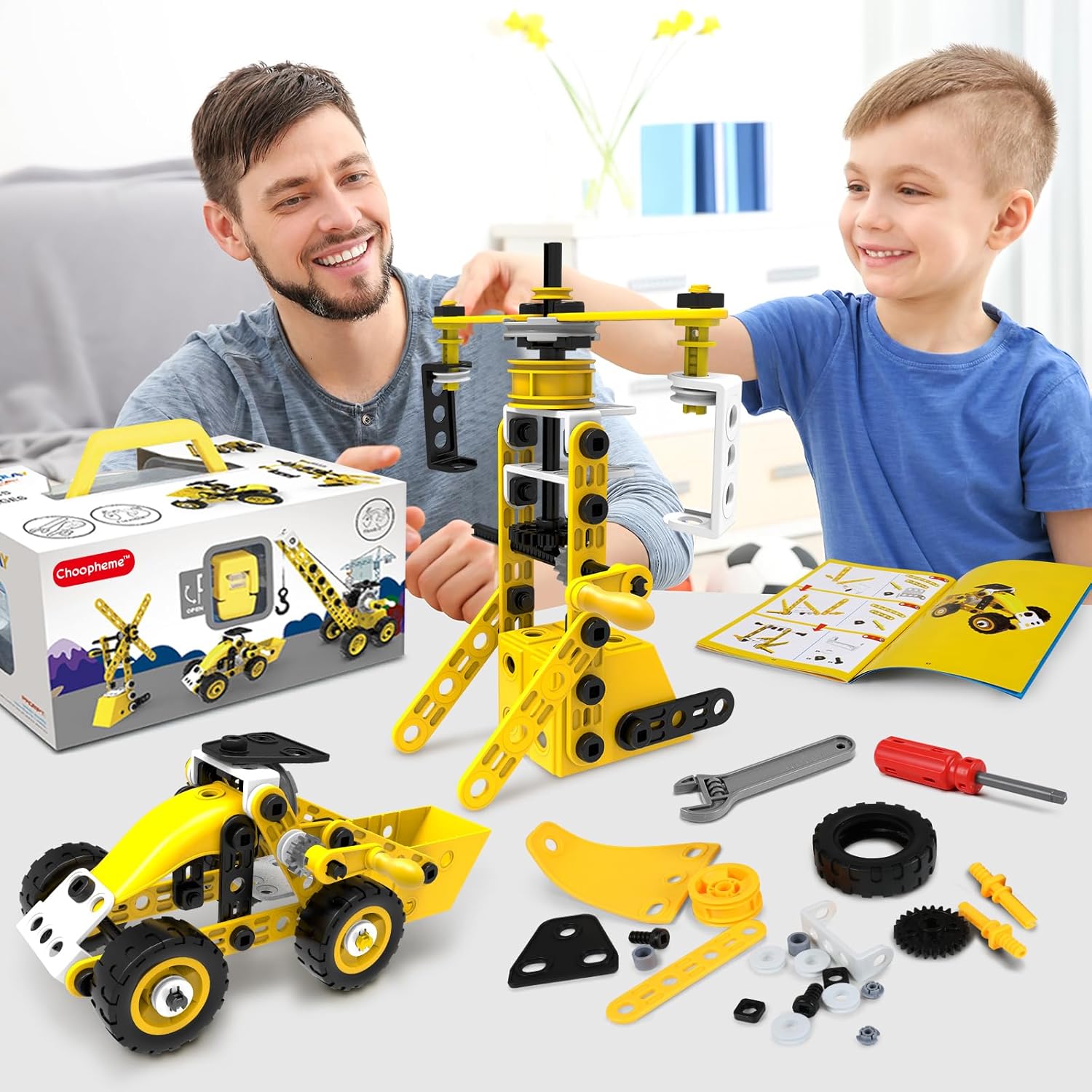 choopheme 10 in 1 Stem Toys for 5 6 7 8 9+ Year Old Building Block Kit Stem Activities Projects Boy Toys Age 4-8 5-7 6-8 8-10 Creative Set Educational Engineering Excavator Construction Birthday - Image 6