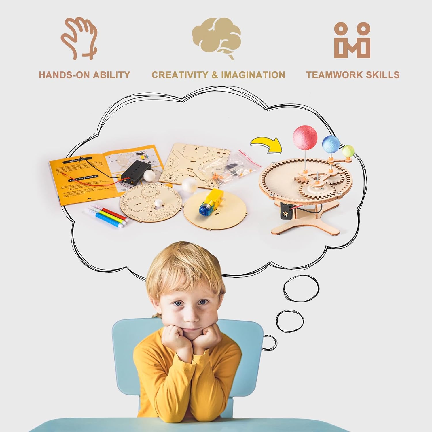 STEM Science Kits for Kids Ages 8-12 8-10, Wood Building Crafts Kits for Boys, STEM Toys for Ages 8-13 9 10 11 Year Old Gifts, Kids Science Engineering Experiment Projects, 3D Wooden Puzzles 10-12 - Image 4