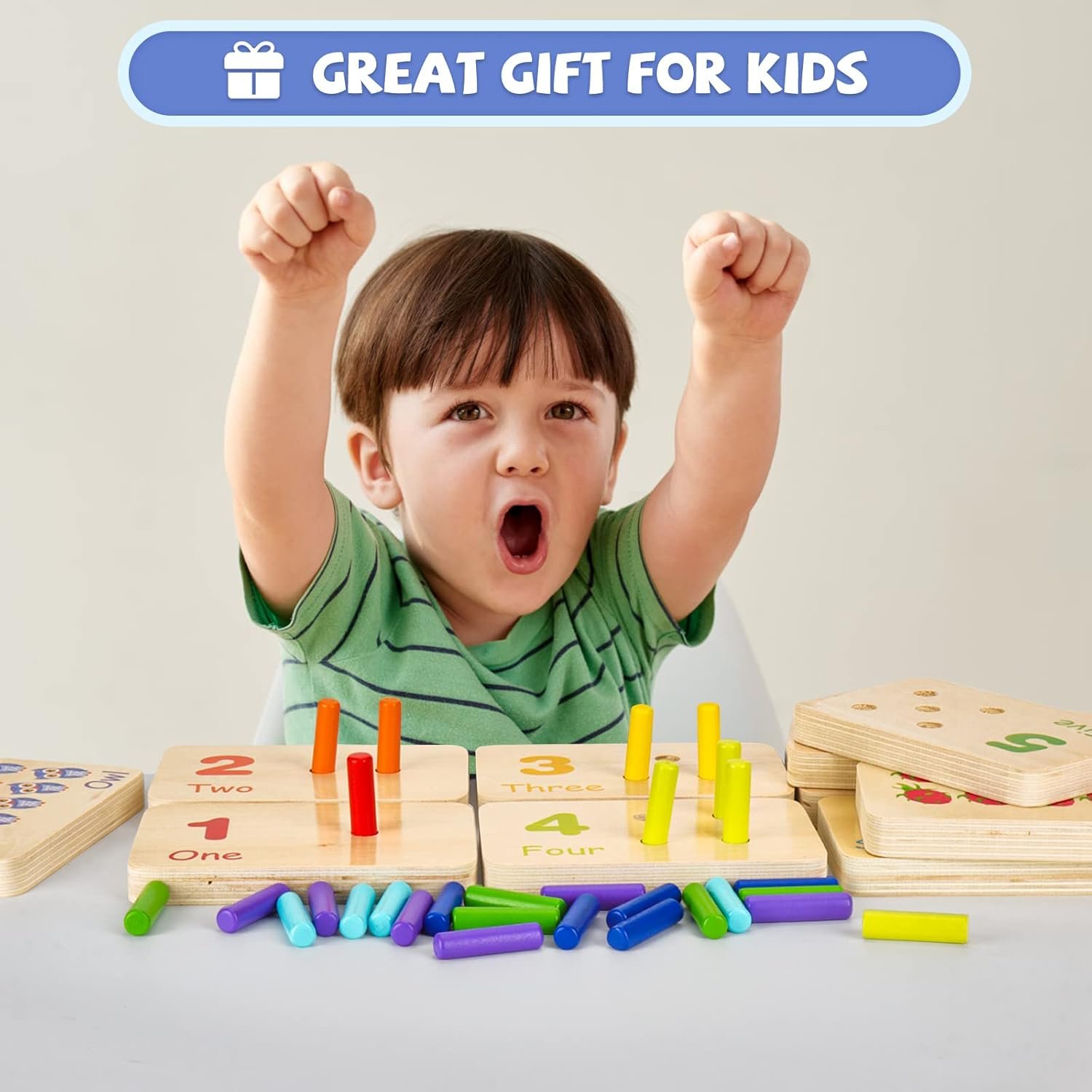 Wooden Montessori Number Blocks for Toddlers, Counting Peg Board for Kids Age 3 4 5,Preschool Learning Toys,Ideal for Kids 3 4 5 Years Old - Image 6