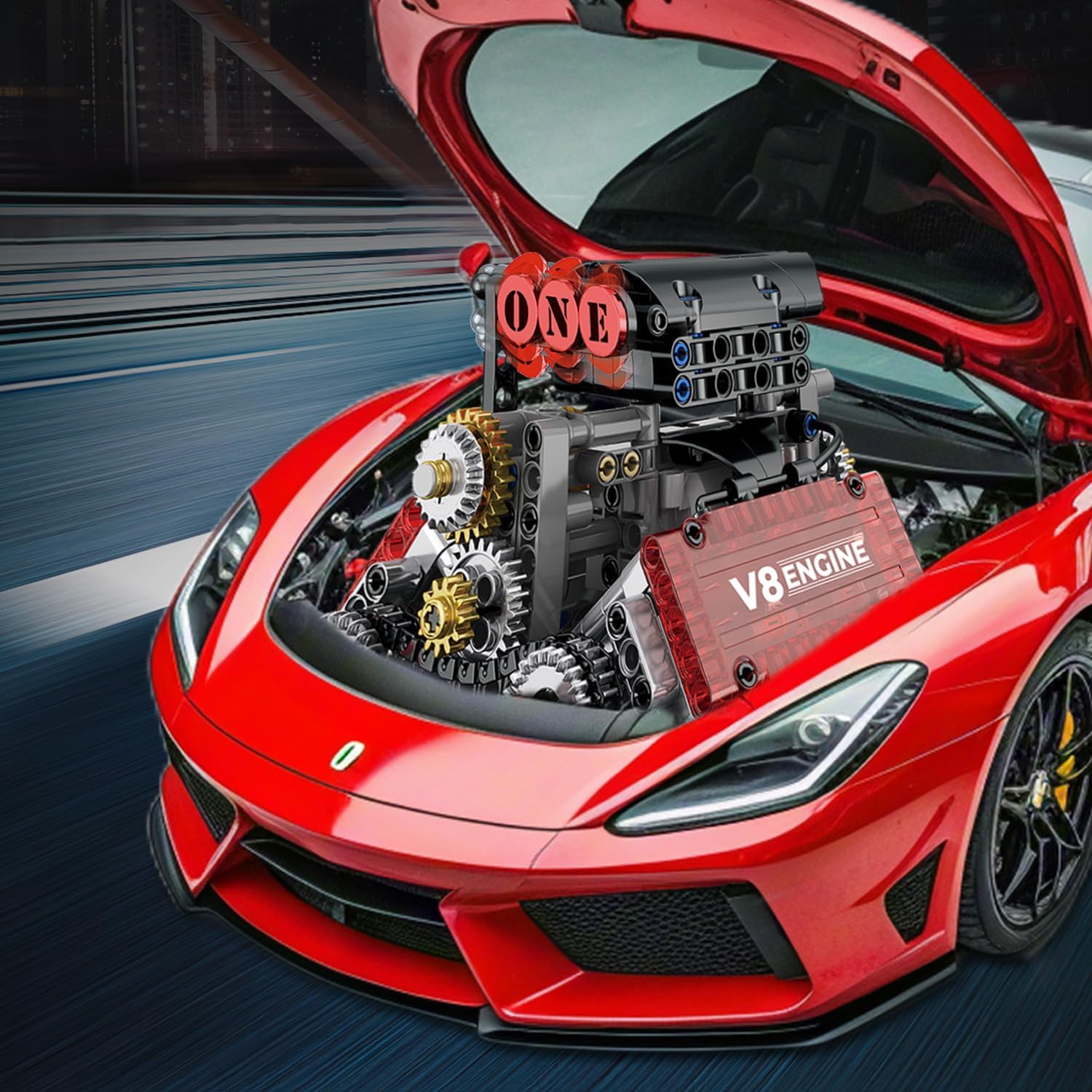 WINGIFT V8 Engine Building Set,V8 Engine Model kit that Run,Build Your Own STEM Mini V8 Model Engine Kit with Battery and Motor,8-Cylinder Car Engine Building Engineering Toys for Kids Adults(478PCS) - Image 6
