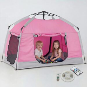 Kids Play Tent-Portable Playhouse Children House -Easy Set up Indoor Outdoor with Carry Bag for Kids-Light Strip Design for Night use -Space for Children and Parents-Birthday