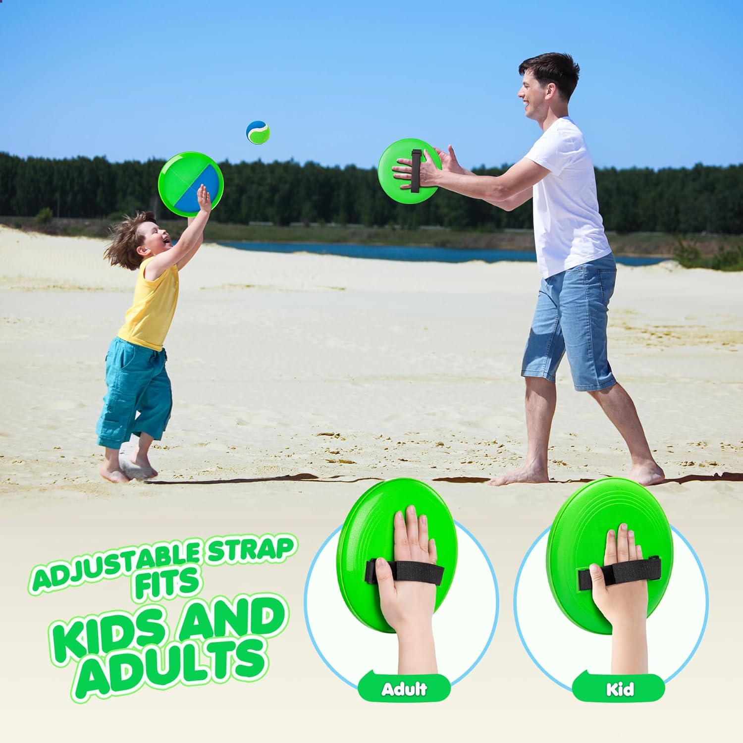 Toss and Catch Ball Set Upgraded - Kids Toys Beach Toys Baseball Games - Sturdy & Water-Resistant Great for Outdoor Pool Yard Games - Classic Gift for Boys Girls 3 4 5 6 7 8 9 10 11 12+ Years Old - Image 4