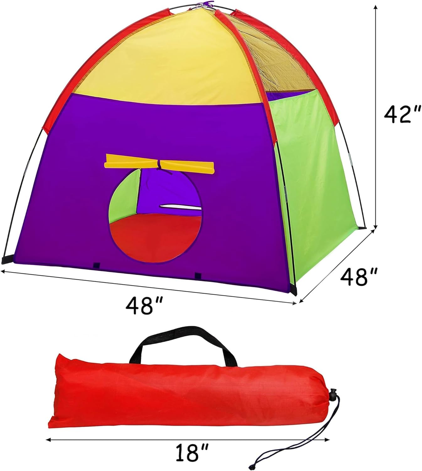 ATDAWN Kids Play Tent, Kids Pop Up Tent, Camping Playground, Indoor/Outdoor Children Playhouse for Boys and Girls, Rainbow Color - Image 3