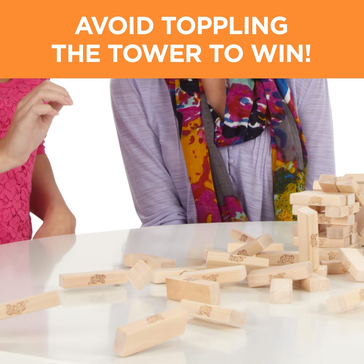 Hasbro Gaming Jenga Wooden Blocks Stacking Tumbling Tower Game | Party Games for Kids & Families | Stocking Stuffers | Ages 6+ (Amazon Exclusive) - Image 5
