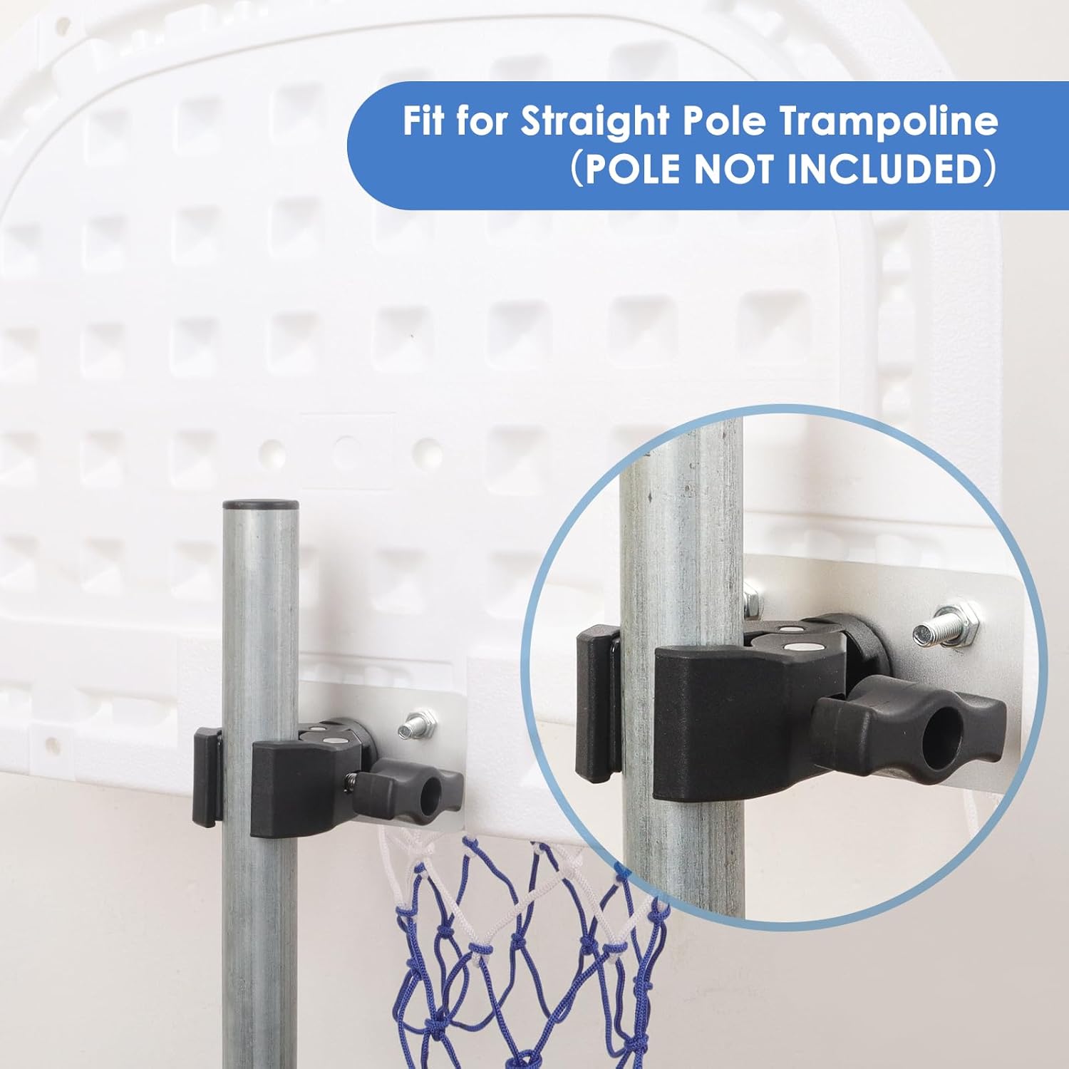 Trampoline Basketball Hoop, Teenager Basketball Hoop for Trampoline with Pump and 2 Mini Ball, Fit for Straight Pole - Image 4