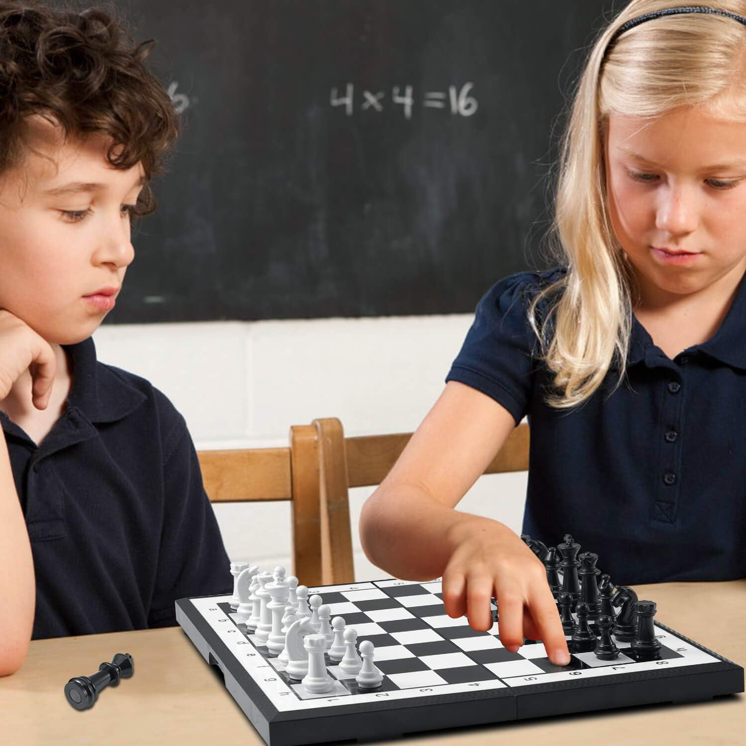 Chess Sets Travel Board Games: Magnetic Folding Chess Board with Instructions Teen Gifts Family Games Educational Toys for Kids and Adults 9.5 Inch - Image 7