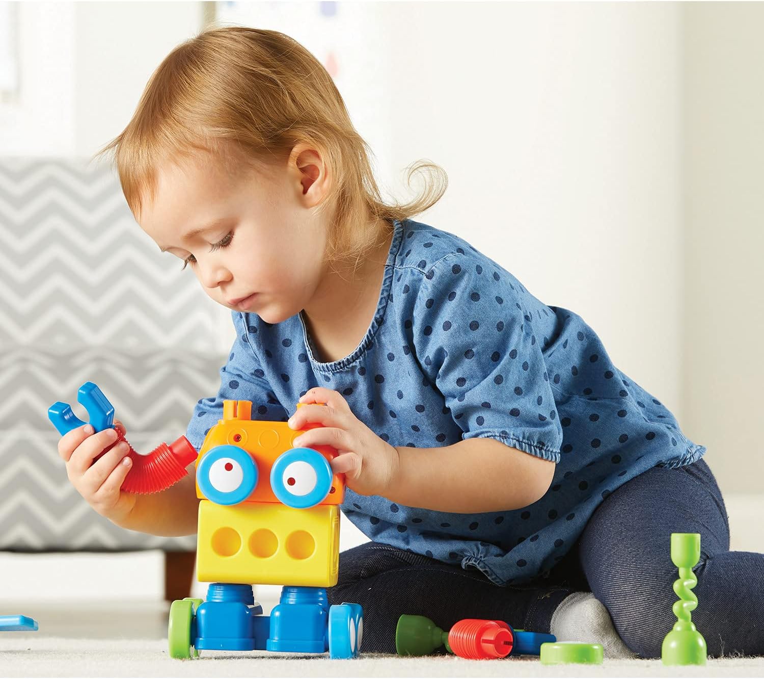 Learning Resources 1-2-3 Build It Robot Factory - Building Robots for Kids, Robot STEM Toys, Kids Engineering Toys, Toddler STEM Activity, Robots Building Kit - Image 2