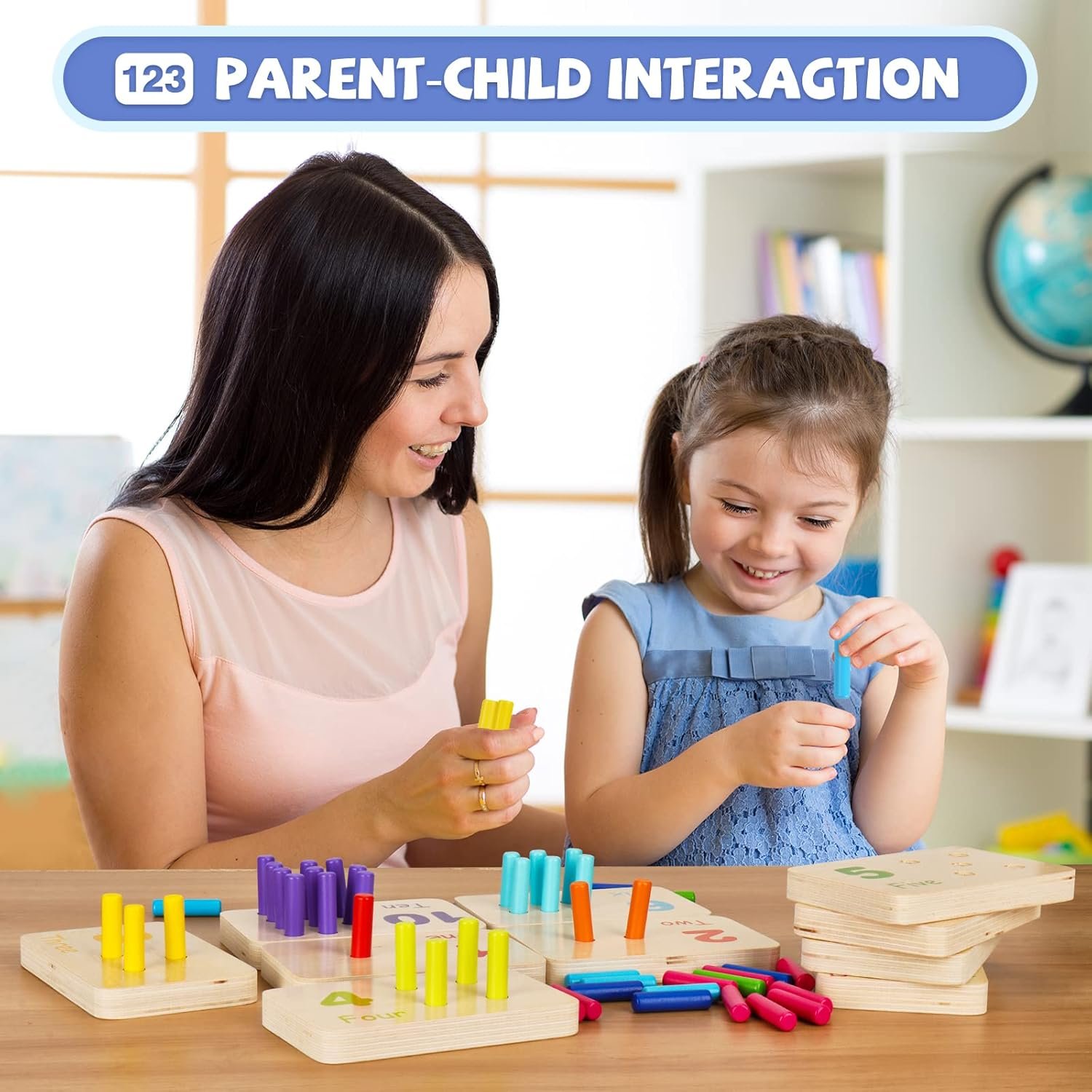 Wooden Montessori Number Blocks for Toddlers, Counting Peg Board for Kids Age 3 4 5,Preschool Learning Toys,Ideal for Kids 3 4 5 Years Old - Image 5